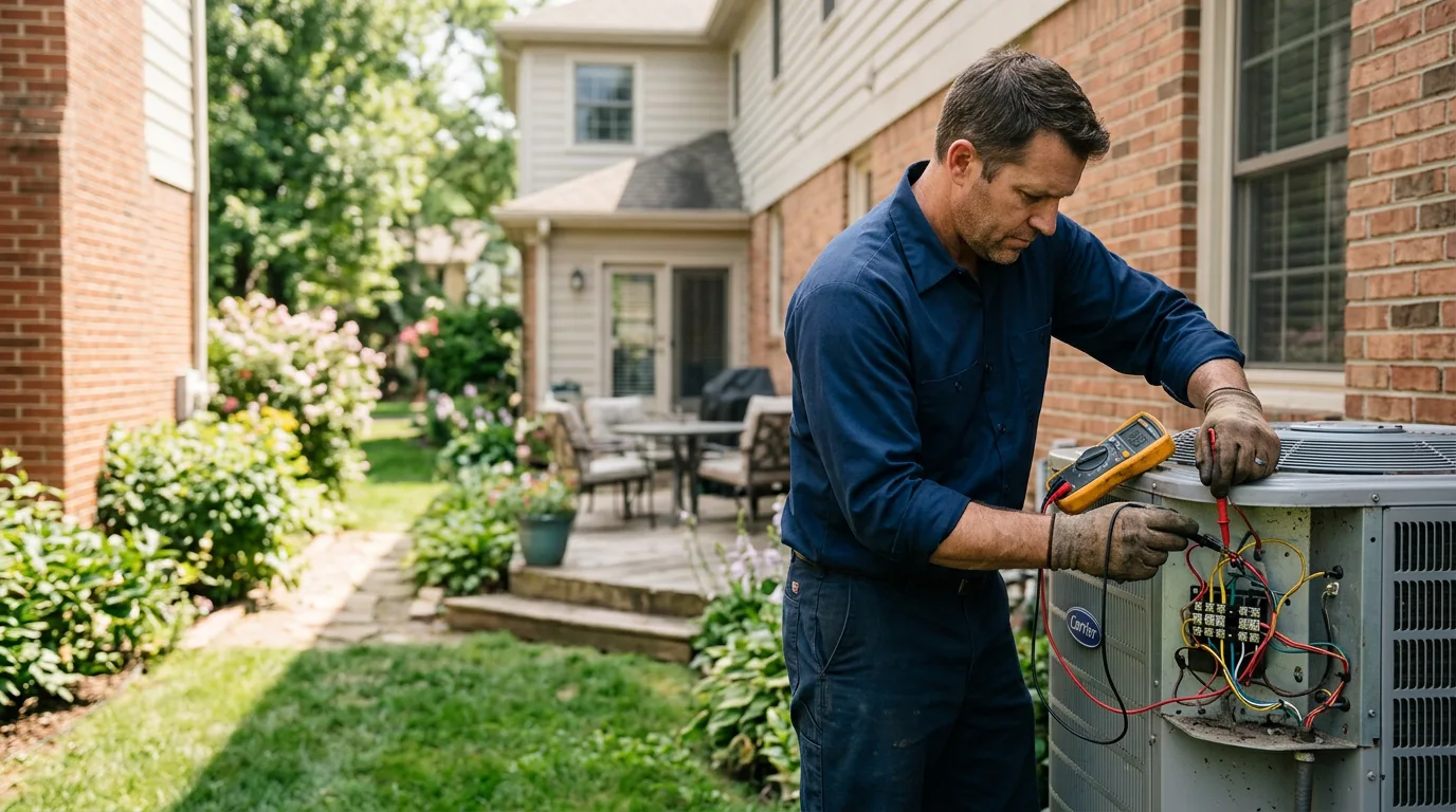 HVAC technician working near Radom, IL